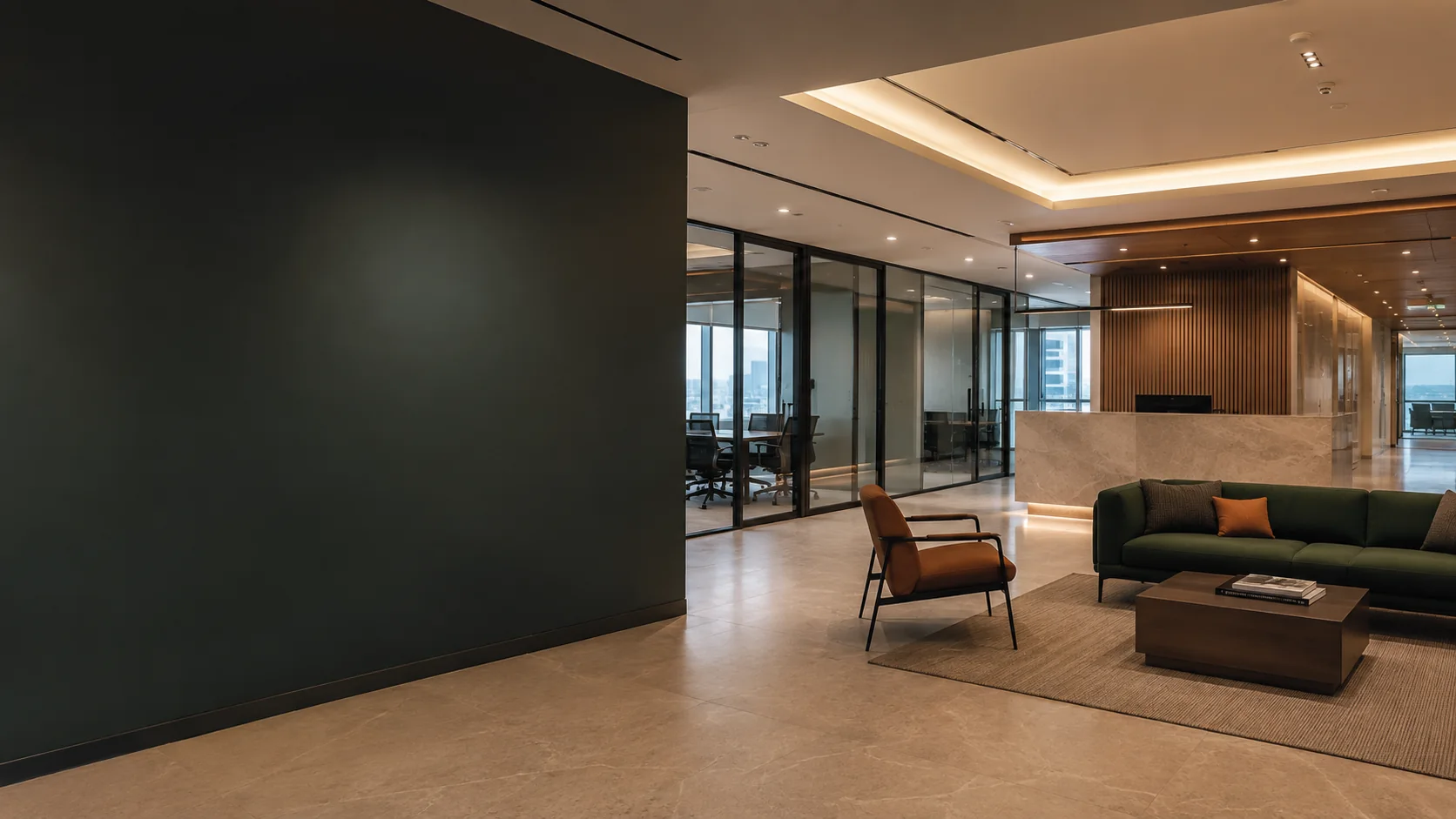 Professionally finished contemporary office interior